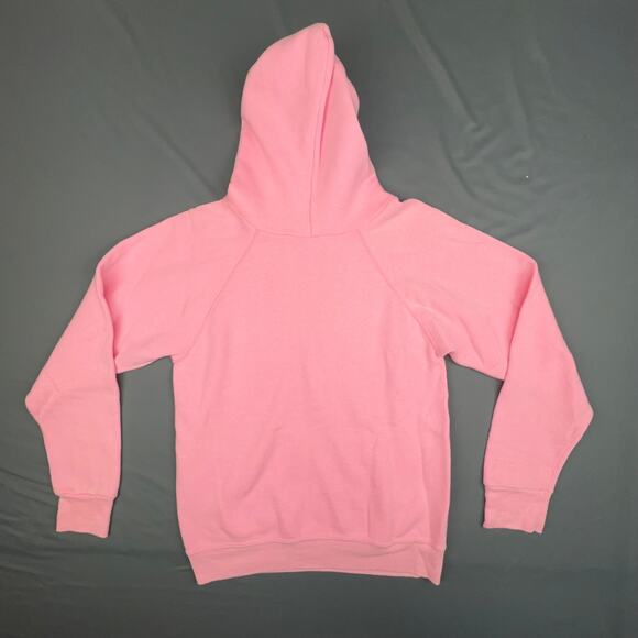 Vintage Delta Zeta Hoodie Pink Green Sorority Small 70s College Greek Letters - Picture 2 of 8